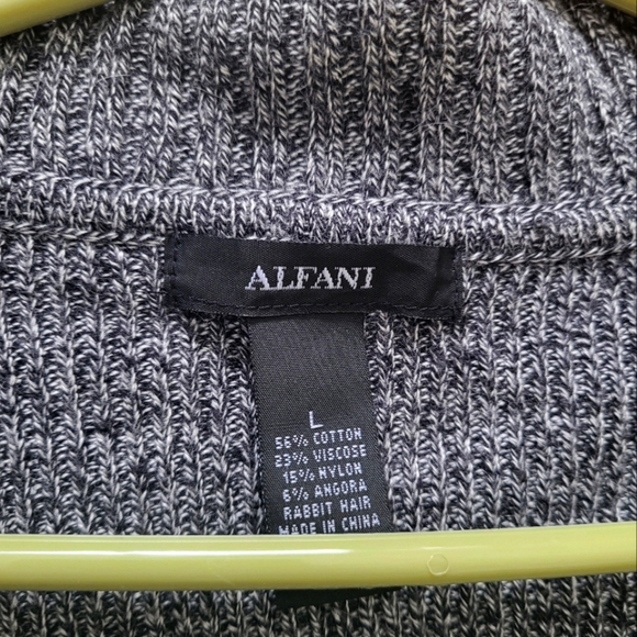 Alfani Grey Cowl Neck Knit Sweater Cardigan Women's Long Sleeve Size L - Picture 4 of 10